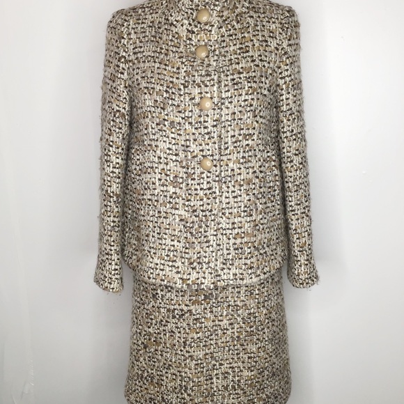 MaxMara Dresses & Skirts - Max Mara Studio Boucle Brown Skirt Suit Size 2